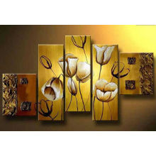 5 Pieces Group Flower Oil Painting Home Decor